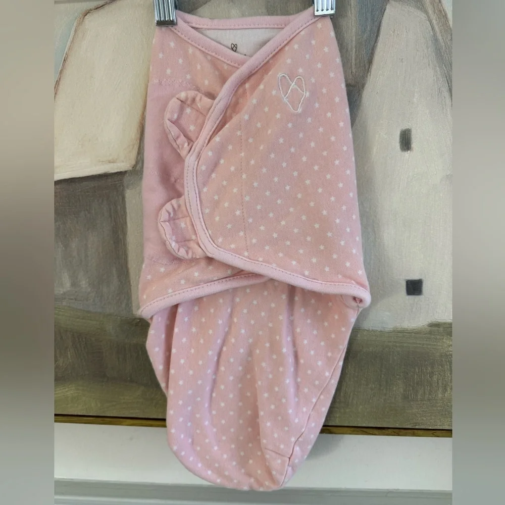 SWADDLE ME Original Baby Swaddle Pink Star Pattern Velcro Size Small 0-3 Month
